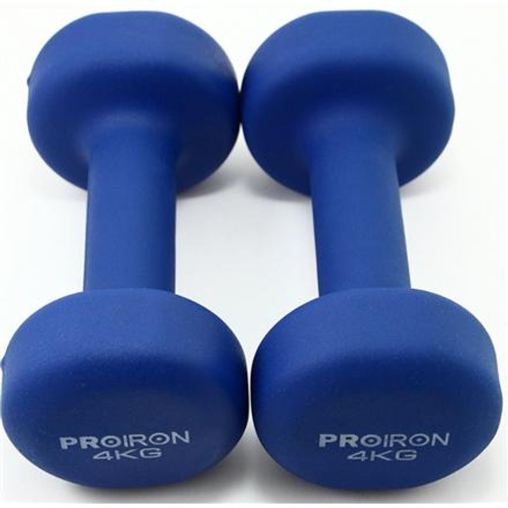 PROIRON PRKNED04K Kurzhantel-Gewichtsset, 2 Stück, 4 kg, Blau, Neopren