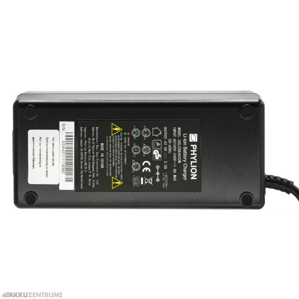 Chargeur de batterie Phylion SSLC084V42XH E-bike 42V 2A