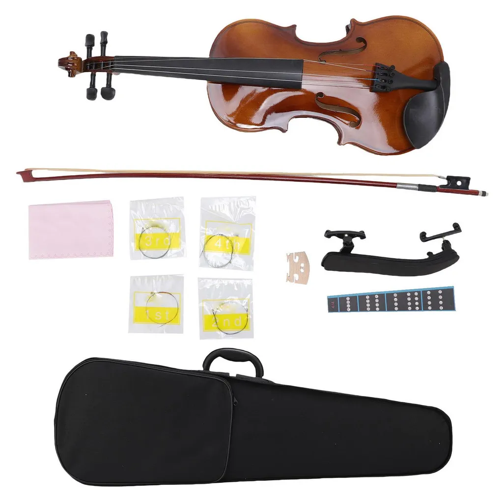 Violon 4/4 finition mate en tilleul avec archet et accordeur précis