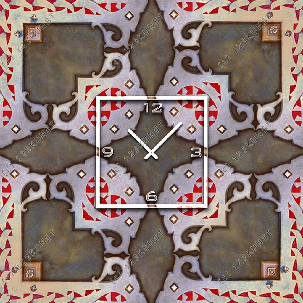 3965 Dixtime Designer Wanduhr, Wanduhren, Moderne Wohnraumuhr 40cm x 40cm