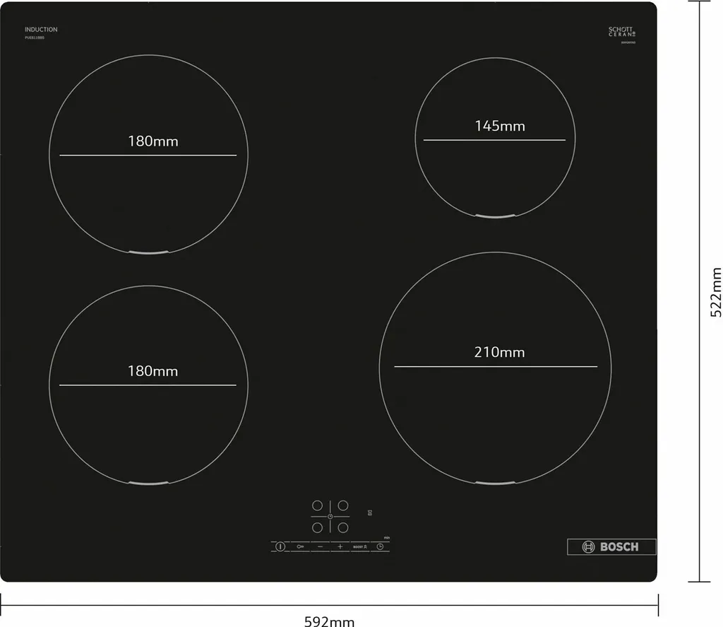 Bosch PUE611BB5E Table induction 4 foyers TouchSelect et PowerBoost Noir - 7