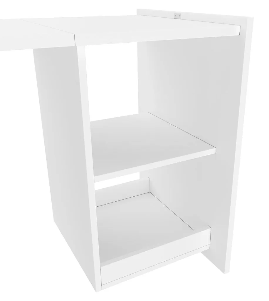 Table pliante multifonctions blanche bureau anti-encombrement 126 cm - 16