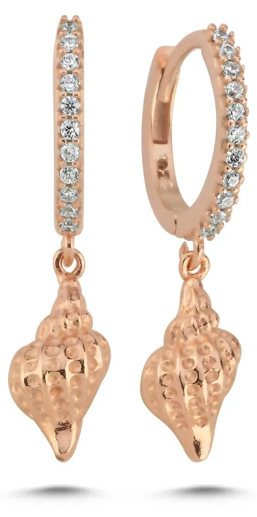 Boucles d'oreilles coquillage en argent sterling 925 massif pour femme