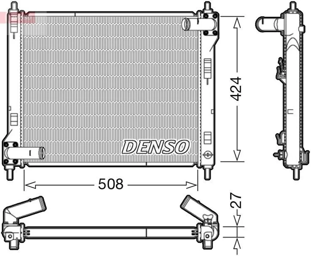 Radiateur de refroidissement moteur DENSO pour Nissan Juke Essence et Diesel