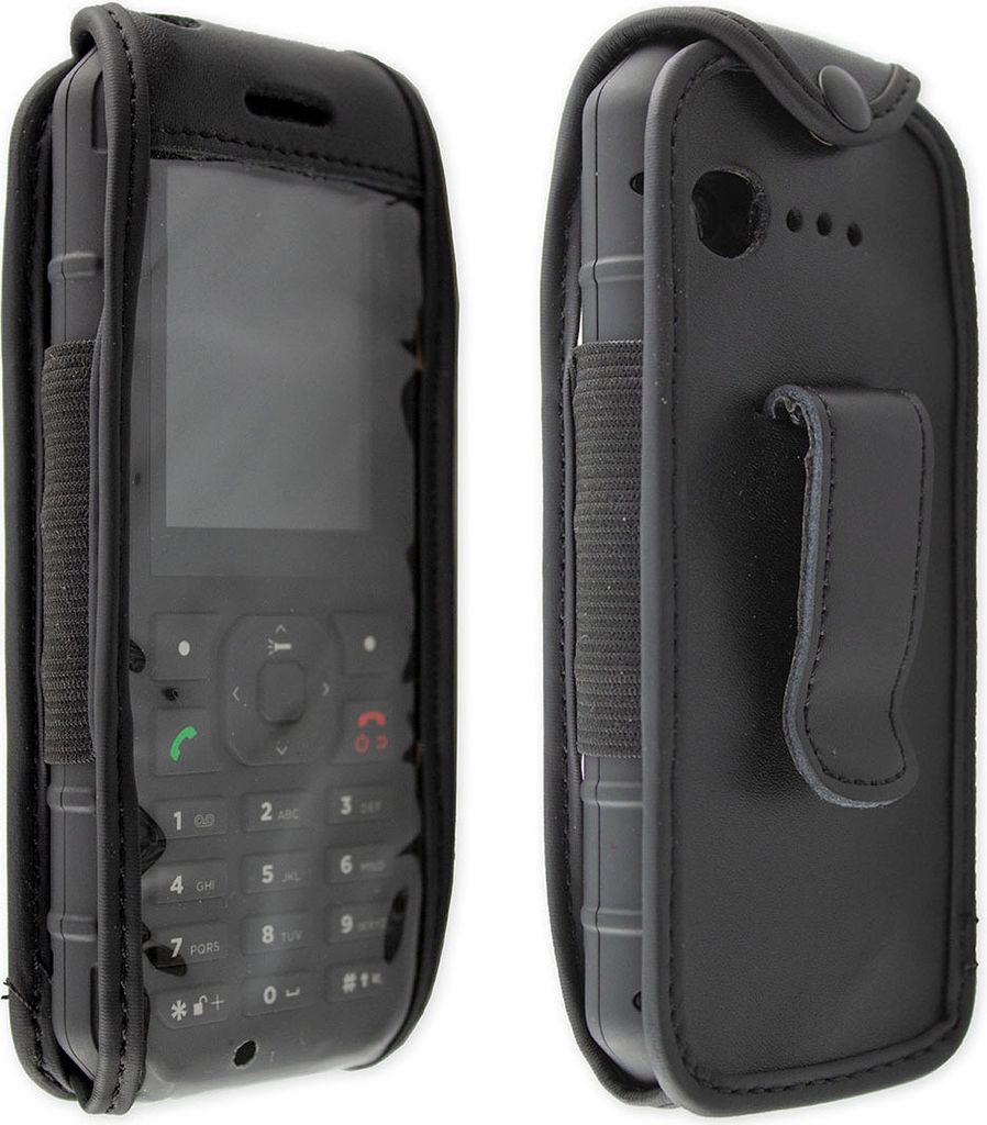 caseroxx Ledertasche mit Gürtelclip kompatibel mit Cat B35 aus Echtleder, Tasche mit Gürtelclip und Sichtfenster