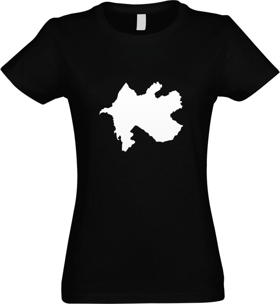 Kiwistar - T-Shirt tailliert - Damen - schwarz - Aserbaidschan Umriss - mit Motiv Bedruckt - Funshirt Design - Sport - Freizeit - Damen - L