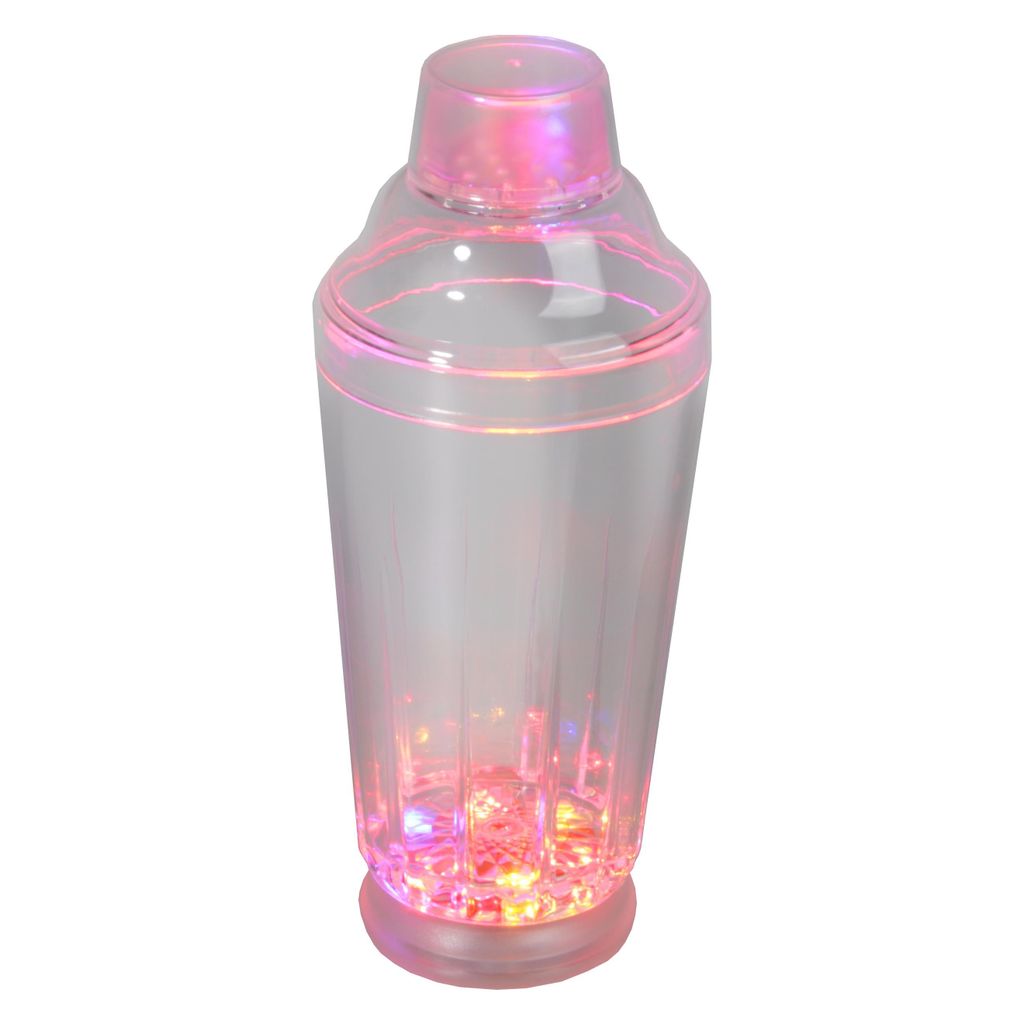 Cocktailshaker 500 ml Led Farbwechsel bunt RGB mit Batterie wechselbar Bar Kunststoff Trinkglas beleuchtet Cocktailmixer Party