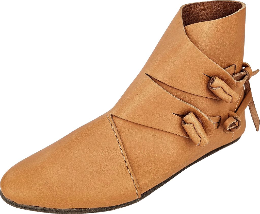 Wikinger Schuhe Typ Jorvik mit einfach genagelter Sohle Naturbraun Gr. 37