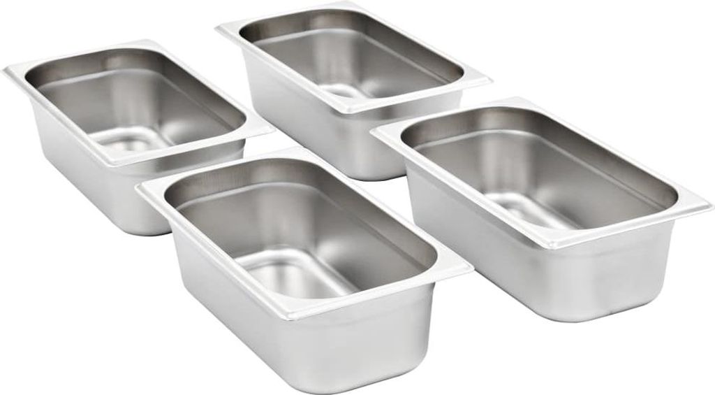vidaXL Gastronormbehälter 8 Stk. GN 1/3 100 mm Edelstahl