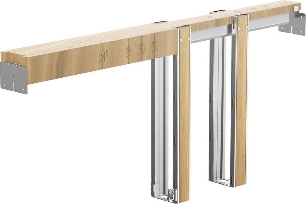 Pocket Door Frame Kit, für Türen mit einer Breite von 610–762 mm und einer Höhe von 2032 mm, Pocket Door Kit mit Zwei-Wege-Soft-Close-Mechanis...