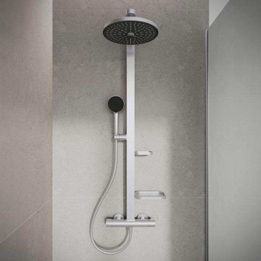 Set doccia Ceratherm Alu+ silver con termostato doccia Immagine del prodotto 