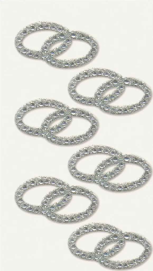 Heyda 203782912 Stickers en strass Anneaux transparents 7,5 x 16,5 cm
