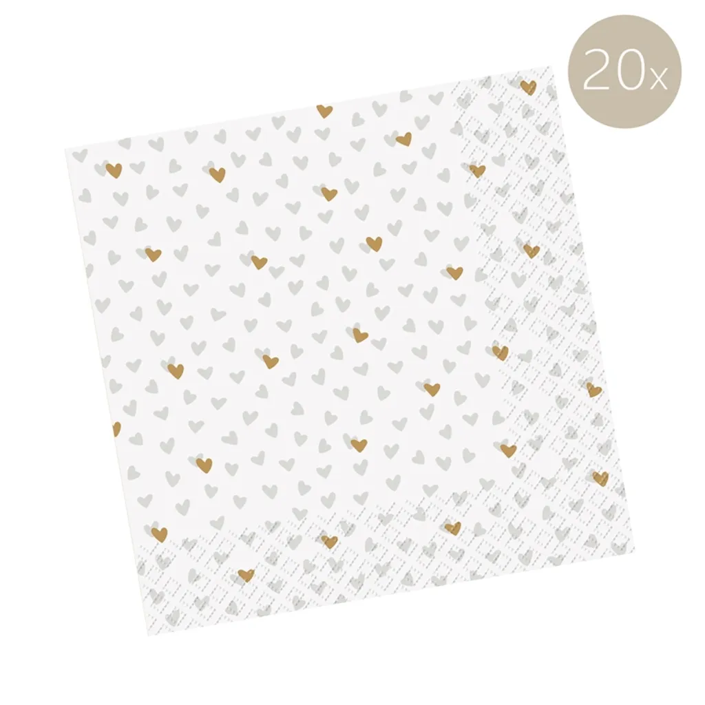 Serviettes Lovelyn Stewo 2572650566 en papier gris clair 33x33 cm