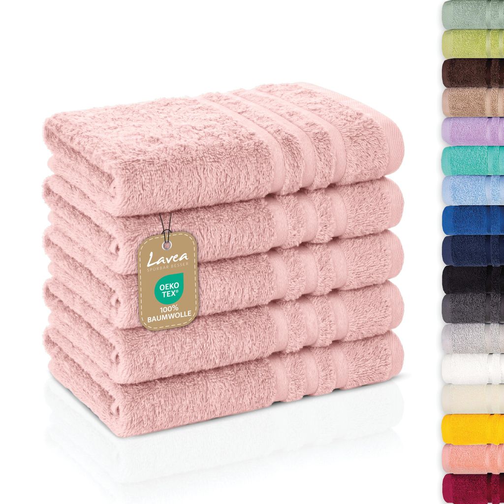 Lavea® 5er Set Gästehandtücher 30x50 cm, Weiche & Produktbild 
