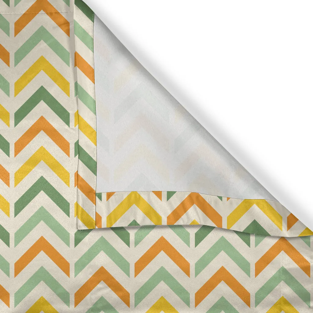 Rideau zigzag vertical coloré style rétro composition rayée 280x175