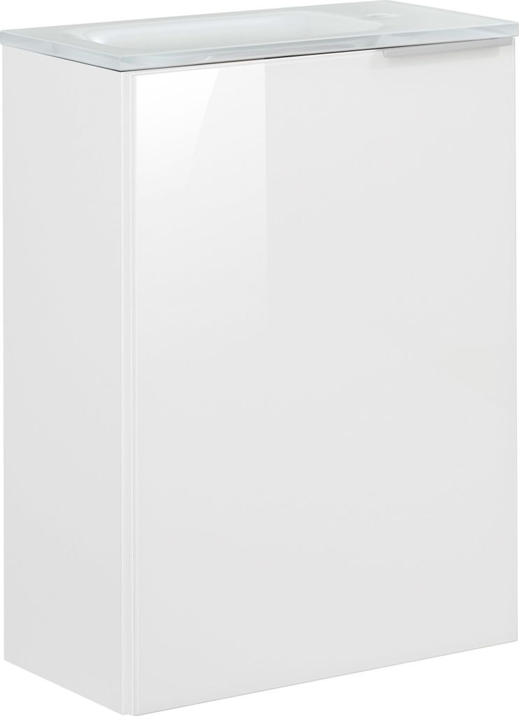Fackelmann KARA Gäste WC Set 2-teilig 45cm, Weiß, links, Glas Weiß