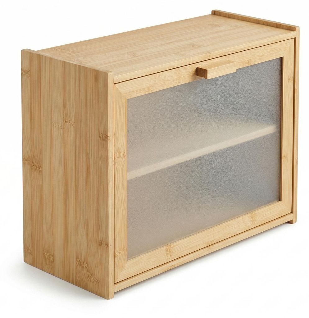 Bambus Brotkasten DOPPIO, 17 x 40 x 31 cm, zwei Regale Produktbild 