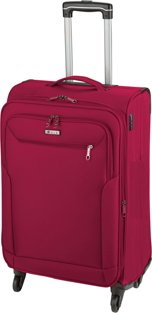 Bordgepäck Trolley, Leichter 4 Rollen Koffer 55cm Stoff Weichgepäck Rot Bowatex