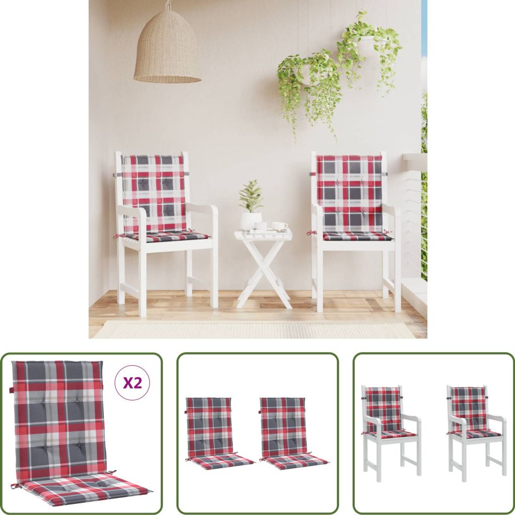 The Living Store Gartenstuhlauflagen für Niedriglehner 2 Stk. 100x50x3 cm