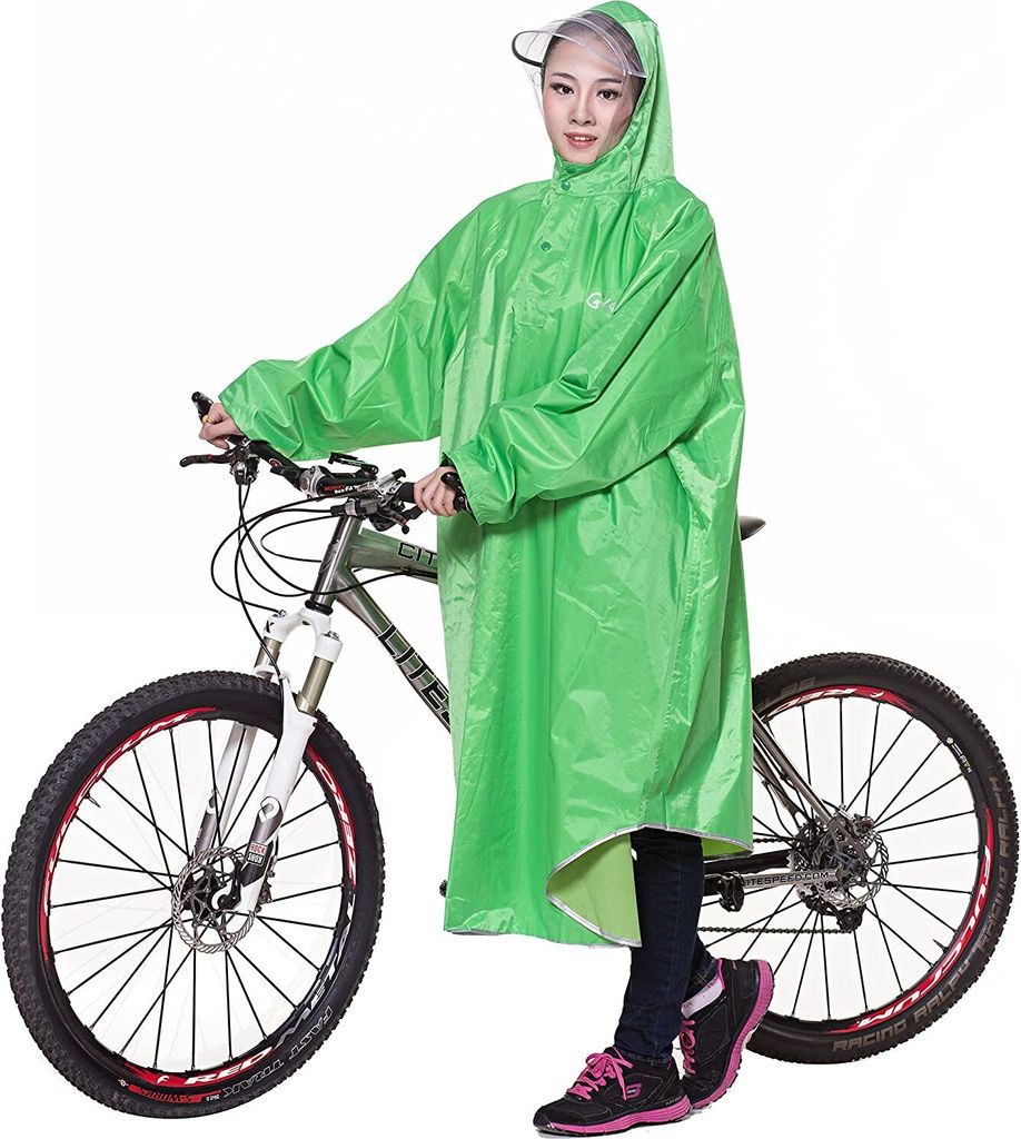 Bike Fahrrad Regenjacken Regenponcho Wasserdicht Regenmantel für Die Jagd Camping Freizeit Regenmäntel Regencape Grün 3XL