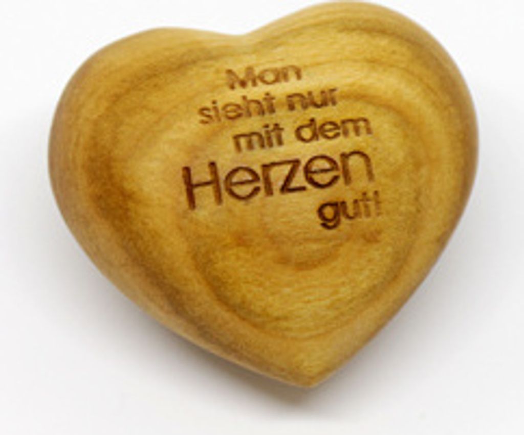 Thankgoods Holzherz Man sieht nur mit dem Herzen gut