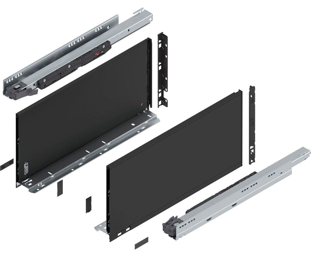 Blum Legrabox pure H F Schubladenschienen Set | 1 Paar, 70kg 500mm | Tip On Vollauszug, carbonschwarz