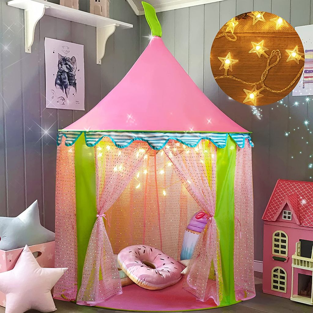 140x120cm Kinderzelt Babyzelt Spielhaus Kids Tent Spielzelt Prinzessin Rosa DE 