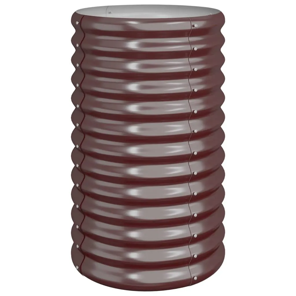 vidaXL Bac à plantes en acier marron 40x40x68 cm - Jardinière robuste