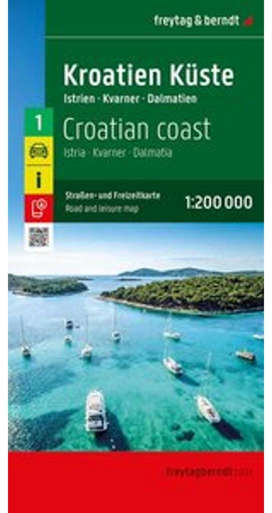 freytag & berndt Straßenkarte Kroatien Küste 1:200.000 Produktbild 