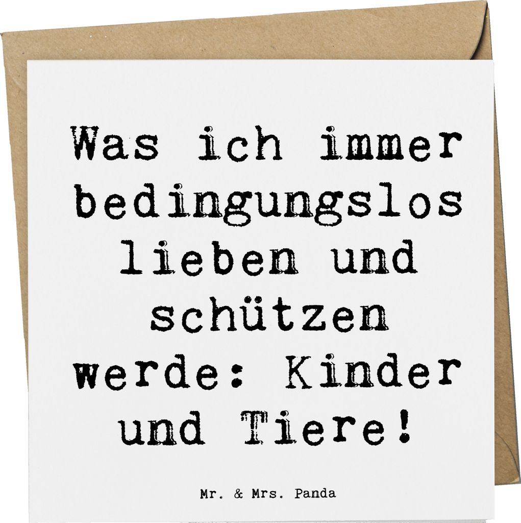 Mr. & Mrs. Panda Grußkarte Spruch Schutz für Kinder - Weiß - Geschenk, Hingabe, Gefühl, Klappkarte, Motivation, Wärme, Zitat, anlasskarte, Gl...