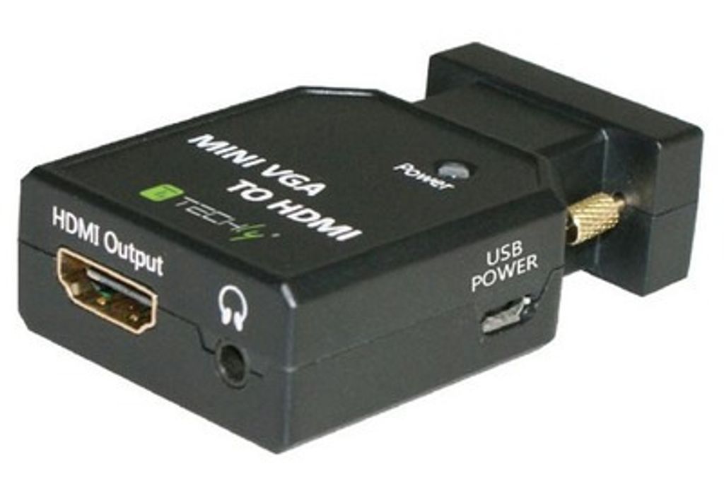 Techly VGA/Audio zu HDMI Mini Konverter, Plug and Play