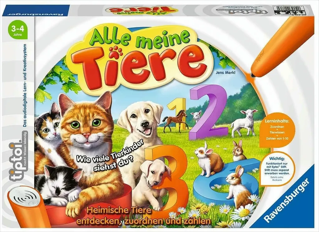 Système tiptoi Tous mes animaux avec sons réels et jeux d'éveil Ravensburger