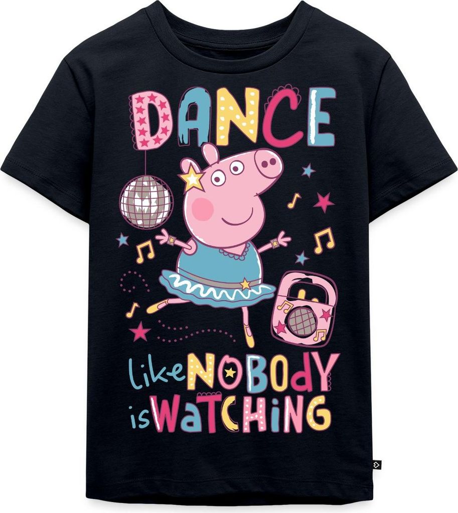 Spreadshirt Peppa Wutz Dancing Queen Tanzen Kinder Premium T-Shirt, 98/104 (2 Jahre), Navy