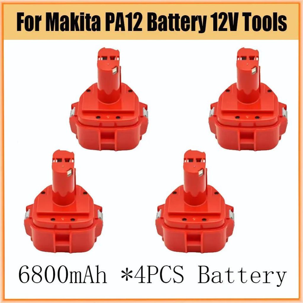 Akkupack - PA12 Ni-MH 12 V - 6800 mAh - 4er Pack - Ersatzakku - Kompatibel mit 1220 1222 1233 1234 1235 192598-2