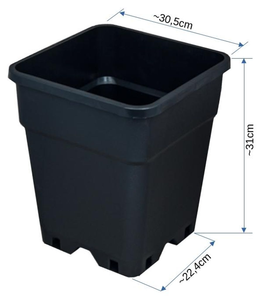 Pflanztopf, quadratisch/schwarz, 18 Liter Produktbild 