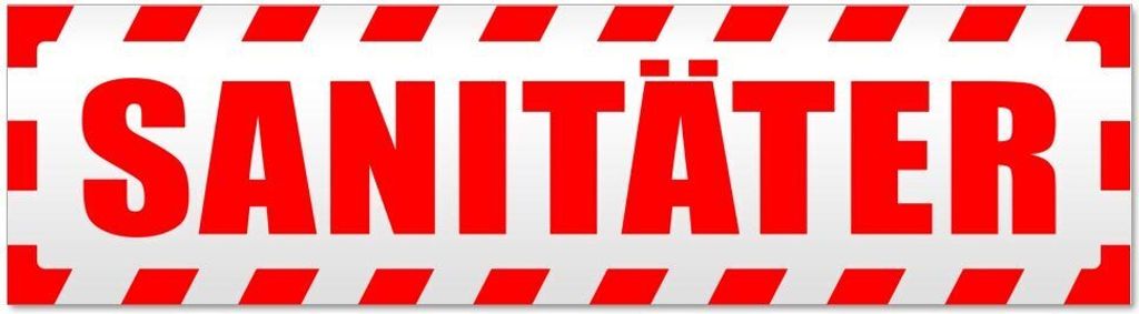 Kiwistar Sanitäter gestreift Magnetschild Schild magnetisch - 60cm Rot - Magnetfolie für Auto PKW Kfz