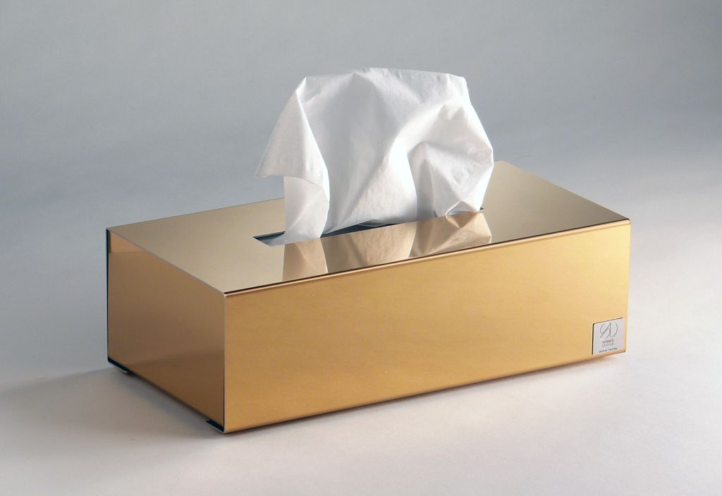Tissuebox / Kosmetiktuchbox Edelstahl goldfarben
