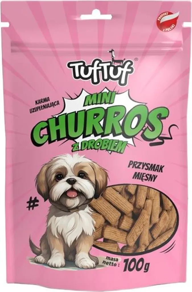 Tuf Tuf Mini Churros con Pollame 100g - Snack Croccante per Cani Golosi