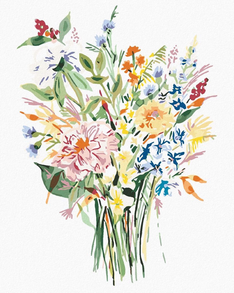 Zuty - Malen nach Zahlen - SOMMERBLUMENSTRAUSS (ALEXANDRIA GILBERT), 40x50 cm, ohne Keilrahmen