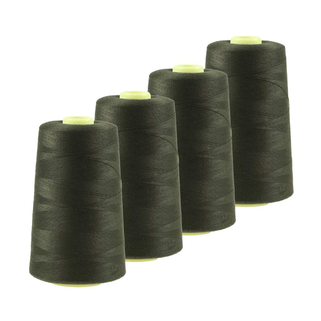 4 x 4572m Qualitäts Overlock-Garn Overlock Nähgarn Farben 621 - 660, Farbe:A622 khakigrau