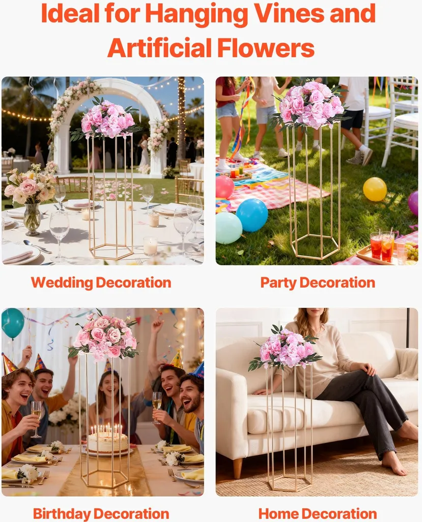 Décoration de Table Mariage Présentoir Fleurs 10 Pièces pour Célébration