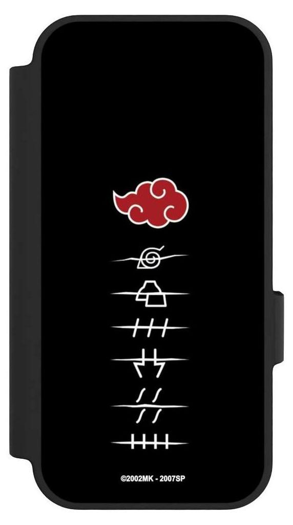 NIVOCASE Klapphülle für Google Pixel 10 Pro Handyhülle aus Kunst Leder NIVOflip schwarz Naruto Shippuden Offizielles Lizenzprodukt Akatsuki