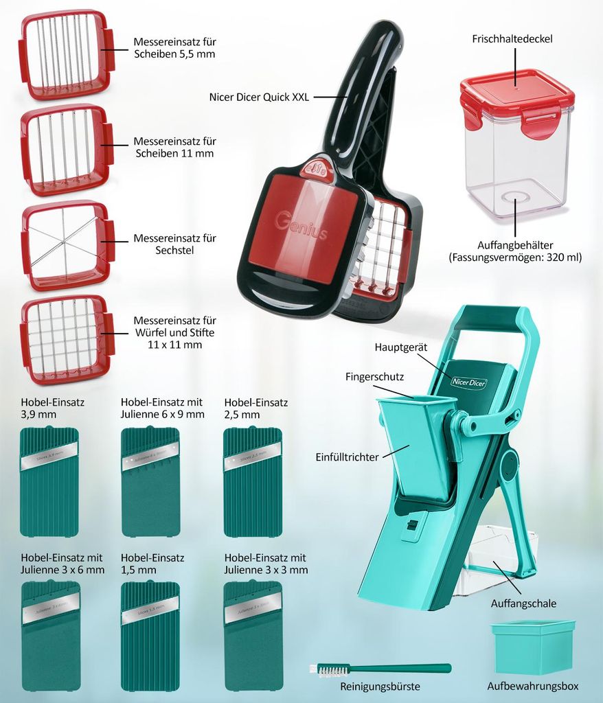 Genius Nicer Dicer Quick XXL Set 7 pezzi-Il tritatutto con Immagine del prodotto 
