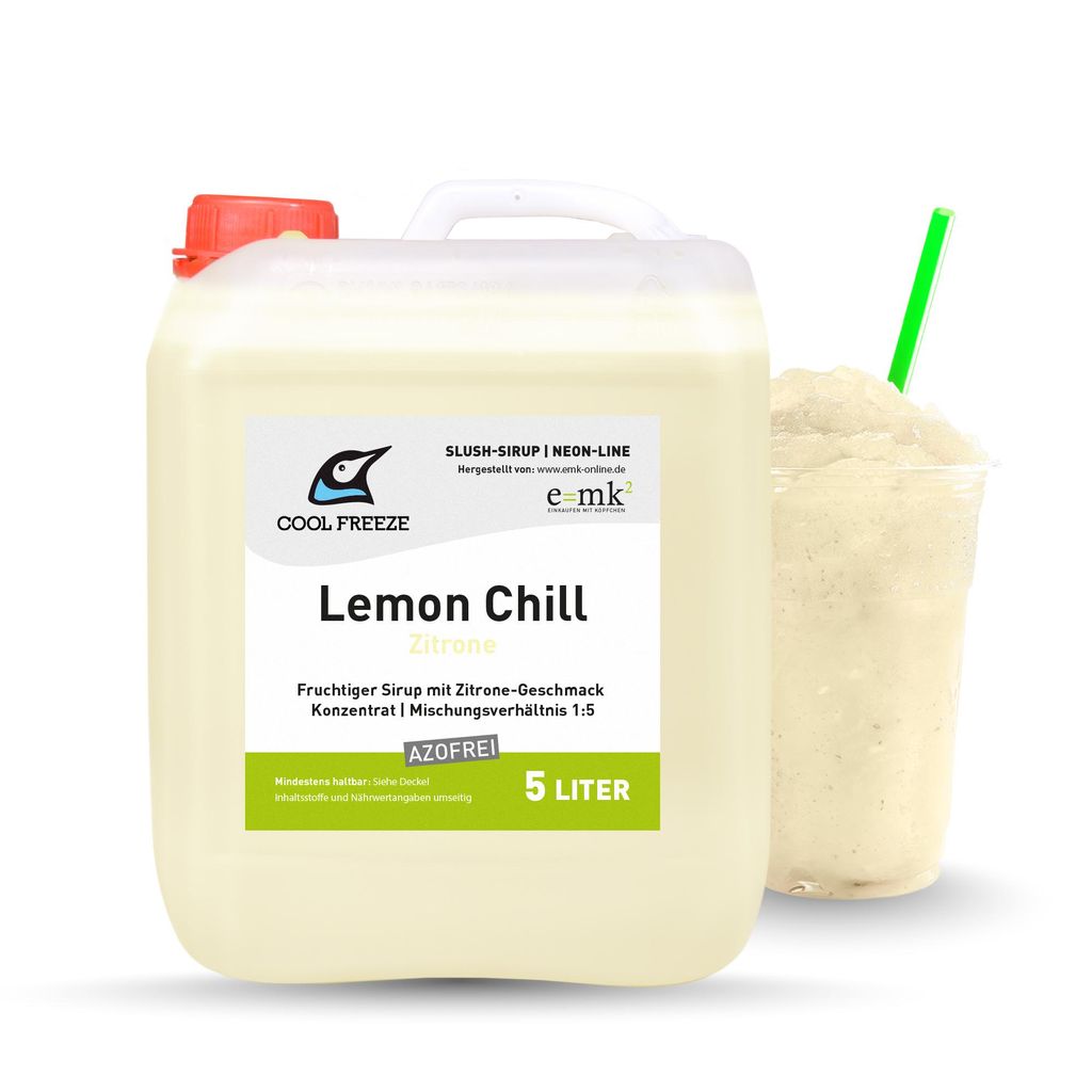Slush-Sirup Eis Lemon Chill (weiße Zitrone) | Konzentrat 5 L Azofrei im Profi-Kanister | original vom Hersteller