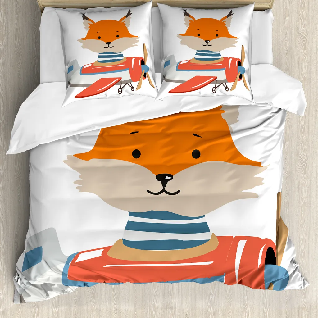 Parure de lit enfant multicolore en tissu anti-acariens 155x220 cm