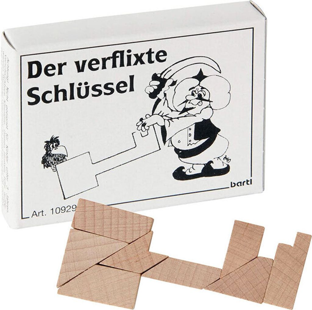 Bartl 109299 Mini-Puzzle "Der verflixte Schlüssel" Knobelspiel Holz