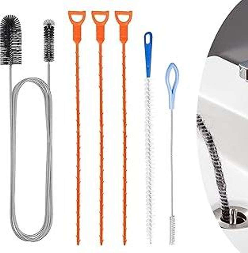 Reinigungsbürste für Rohre, 6Stück Abflussreiniger und Reinigungswerkzeug, Flexible Abflussreinigungsbürste, Drain Reinigungsbürste, Flexible ...