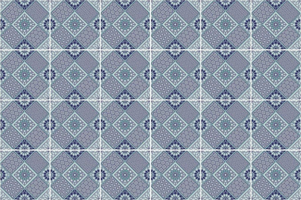 Fliesenaufkleber 20 x 20 cm – 24 Stück – Selbstklebend – Wasserfest – Pflegeleicht – Hitzebeständig – Für Küche & Bad – Geometris...