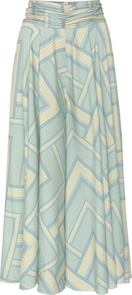 LASCANA Hosenrock mint-gelb-blau bedruckt Größe 44