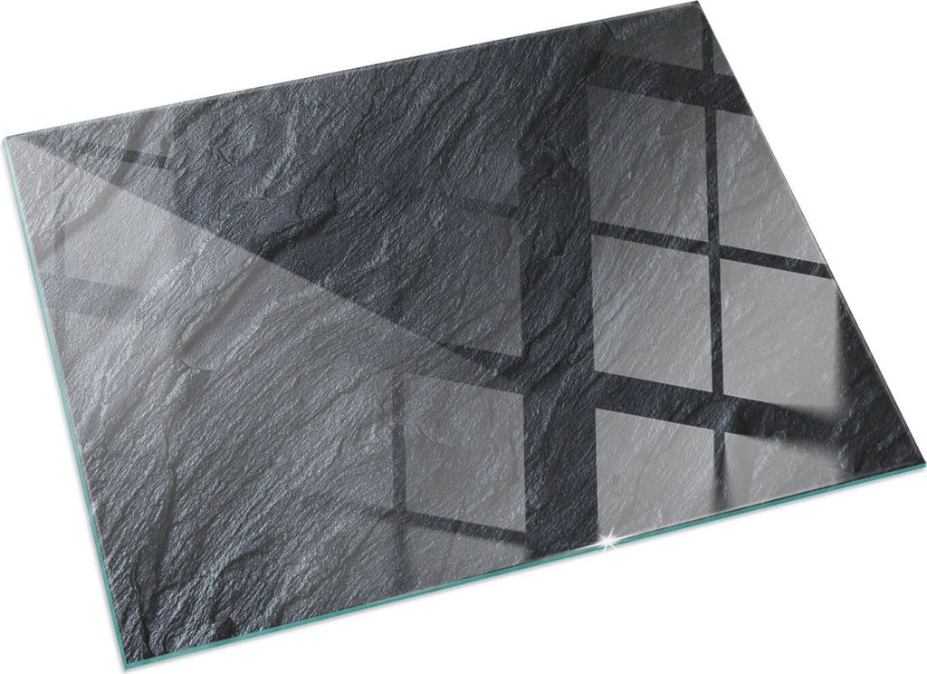 Texturierte Steinoberfläche – Glasbodenplatte für – Kaminofen – Kaminplatte Glas – Schutzglas – Funkenschutzplatte –Glasbodenplatte F...